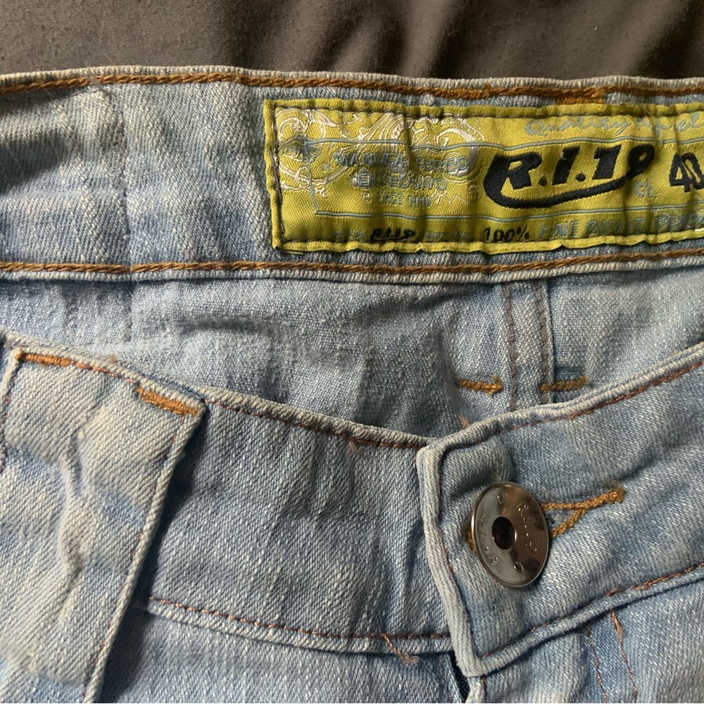 Casual Light Blue Flare Jeans - Picture 3 of 5